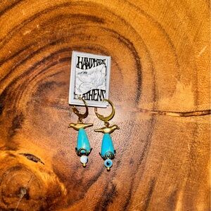 Elegant Gold and Turquoise Drop Earrings